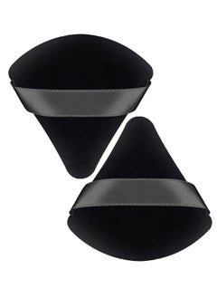 اشتري 2Pcs Powder Puff Makeup Triangle Powder Puff Soft Powder Puffs Sponge Reusable- BLACK في مصر