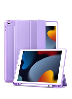 اشتري Case Compatible with iPad 9th/8th/7th Generation Case/iPad Case 10.2 Inch, Smart Folio Soft TPU Protective Case Cover with Apple Pencil Holder for iPad 9th/8th Gen,Full Body Protection في الامارات