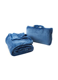 Buy Fold N' Go Buttery Soft French Microfiber 4-in-1 Blanket Royal Blue 36 x 60 Inch CB-BLFG2085 in Saudi Arabia