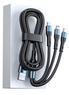 Buy 3-in-1 USB Fast Charging Cable - 120W Power Super Fast Charger Cords Universal Phone Charger, Multiple Charger Wire for Cellphone, Tablets and More in Saudi Arabia