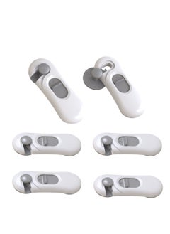 اشتري 6 Pack Child Safety Locks, Baby Safety Locks, Easy to Install No Drilling Child Security Locks for Cabinet Locks, Drawers, Appliances, Toilet Seats, Refrigerator, Oven في الامارات