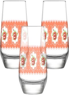 Buy LAV LAL Glass Decala Print 2610/345 cc / 3 Pcs/Elegant design, Trusted Brand, Attractive shape of Water, Soft Drink, Smoothies, Juices, Cocktails/High Quality Materials in Egypt