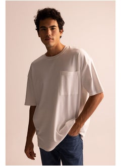 Buy Man Oversize Fit Crew Neck Short Sleeve Knitted T-Shirt in Egypt