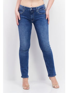 Buy Women Straight Jacky Stretchable Jeans,Mid Wash Blue in Saudi Arabia