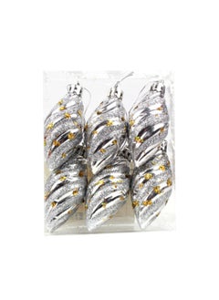 اشتري Christmas Decoration Silver 6 Cm 6 Pieces في الامارات