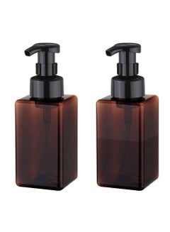 Buy Foaming Soap Dispenser, 450ml (15oz) Refillable Pump Bottle Plastic for Liquid Soap, Shampoo, Body Wash (2 Pcs,Brown) in Saudi Arabia
