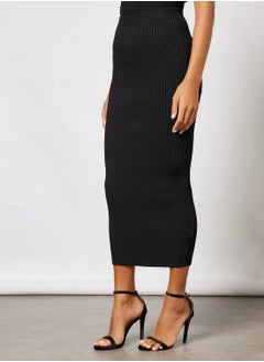 Buy Ribbed Midi Skirt in UAE