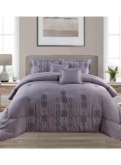 Buy COMFY 6 PC EMBROIDERY SOFT KINGSIZE COMFORTER SET GREY in UAE