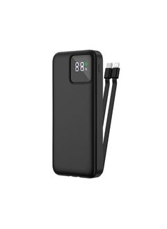 Buy LED Display 22.5W 20000mAh Power Bank With Built-In Cable - Black in UAE