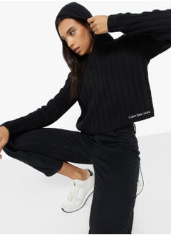 Buy Ribbed Hooded Sweater in UAE