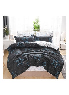 Buy New Summer Black Star Pattern Cotton Bedding Set, Four Pieces Included in UAE