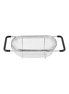 Buy Expandable Over Sink Colander Silver/Black 34x24cm in Saudi Arabia