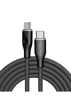 Buy USB C to USB C Cable, Powerlink Rugg Double Nylon Fast Charging Cord 1.8m, 60W Power Delivery PD Charging for iPhone 15 series, MacBook Pro 2020, iPad Pro 2020, Switch, Samsung S23 Plus, (Black) in UAE