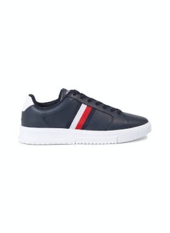 Buy Men's Essential Leather Signature Tape Trainers -  Leather upper, Navy in UAE