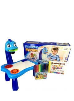 Buy Kids Painting Drawing Table Led Projector With Music in UAE