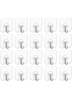 Buy Adhesive Hooks Heavy Duty Wall Hooks 20Pack 8Kg Max Self Adhesive Hook in Saudi Arabia