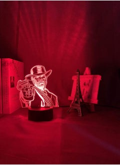 اشتري 3D Multicolor Night Light Illusion Decoration Gifts Christmas Arthur Morgan Figure Kids LED Night Light Game Red Dead Redemption 2 Gift Acrylic 3D Lamp for Room Decor Nightlight في الامارات