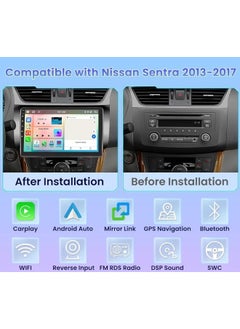 اشتري Fit For Nissan Sentra Tiida Car Stereo Android With Apple Carplay Android Auto Wireless Compatible 2012-2019 AHD Camera Included Fast Interface  8 128 Carplay في الامارات