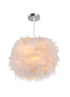 Buy Modern Feather Pendant Light Ceiling Lamp White Droplight for Livingroom Bedroom Decoration in UAE