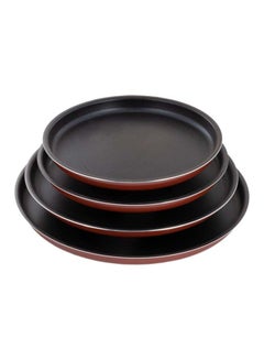 Buy Vetro 4-Pieces Pizza Pan Non Stick (Coating Interior) 28,30,34,38Cm  Red K790452/1/4S in Saudi Arabia