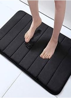 Buy Memory Foam Bath Mat 50 X 80 Cm Black Extra Soft Comfortable Bathmat Non Slip Super Absorbent Washable Bathroom Mat Black in Egypt