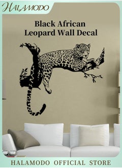 Buy Black African Leopard Wall Decal Removable Mural Wall Stickers Lifelike Large Cool Leopard Animal Wall Stickers PVC Art Decorations Decor for Bedroom Living Room Car Murals in UAE