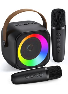 Buy Karaoke Machine, Portable Bluetooth Karaoke Speaker with Wireless Microphones and Party Lights for Kids and Adults, Birthday Gifts for Girls Boys Family Home Party（Black） in Saudi Arabia