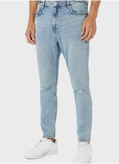 Buy Distressed Straight Fit Jeans in UAE