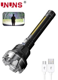 Buy Flashlights,Handheld Flashlights,USB Rechargeable LED Flashlight,900000 High Lumens COD Lights With Zoomable,4 Lighting Modes,Waterproof Tactical Flash Light For Home Outdoor Activities Camping in UAE