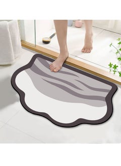 Buy Diatom Mud Anti Slip Bathroom Mat With Printed Design Stylish & Super Absorbent With Soft Material (50cmX80cm) in UAE