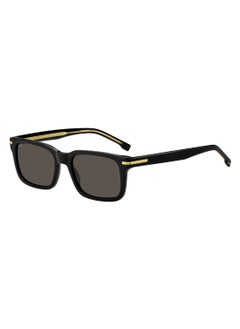 Buy Men's UV Protection Rectangular Shape Acetate Sunglasses BOSS 1628/S GREY 38 - Lens Size: 37.9 Mm - Black in UAE