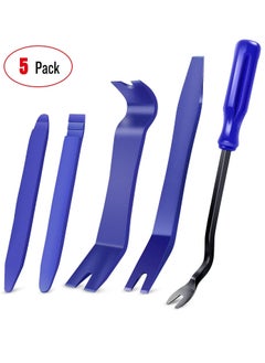 اشتري 5PCS Pry Off Removal Tool Car Blue Set, Fastener Removal Tool Car Tool Easy to Remove Car Stereo, Door Panel, Fastener, Mold, Dashboard في الامارات