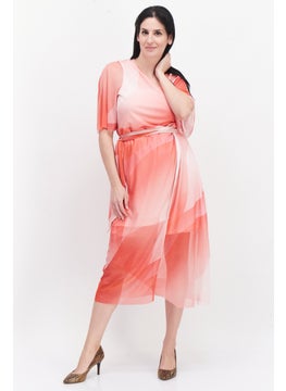 Buy Women Allover Print Wrap Dress, Pink in UAE