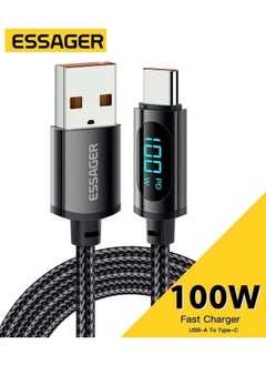 Buy Super Durable High Speed Charging Cable 100W 7A And Syncing Data Display Screen USB to USB-C Digital Display Screen 100W Super Fast Charging Cable Universal USB To Type C Charging Cable 1 Meter in Saudi Arabia