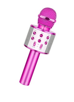 Buy Portable Handheld Karaoke Wireless Microphone With Bluetooth Speaker WS-858 Pink in UAE