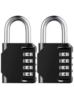 Buy 2-Piece 4-Digit Combination Password Padlock Black in UAE