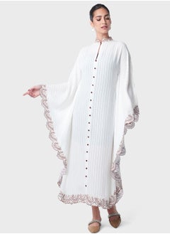 Buy Contrast Embroidered Kaftan in UAE