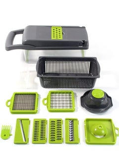 Buy Vegetable Chopper, Onion Chopper, Mandolin Slicer,Pro 10 in 1Professional Food Chopper Multi-functional Vegetable Chopper & Slicer, Dicing Machine, AdjustableVegetable Cutter w/Container in UAE