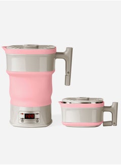 Buy Travel Kettle 800ml Food Grade Silicone Small Foldable Electric Kettle 304 Stainless Steel with Auto Shut-Off & Boil Dry Protection Dual Voltage Kettle Boiling Water for Tea Coffee Water in Saudi Arabia