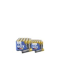 Buy 80-Piece Mixed Alkaline Battery Pack - 40 AAA and 40 AA stored in eco-friendly packaging in Egypt