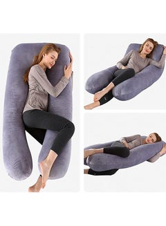 Buy U - Shape Pregnancy Full Body Support Pillow 49.2x28 inch - Grey in Saudi Arabia