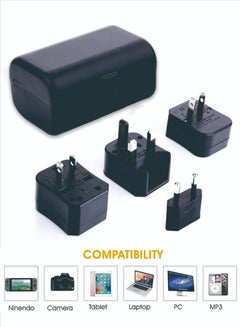 Buy 5 Pack Travel Plug Adapter Multifunction Power Adapter Converter Plug  International Wall Charger, AC Output Fuse Rated Current 3.0A Dual USB Output 5V/1.0A, EU/UK/US/AU/UK Travel Adapter in Saudi Arabia