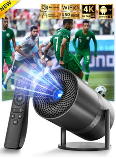 Buy X3 Mini Portable Projector 5G WIFI BT5.1 150 lumenes ANSI Android 11 4K Movie From HD Projector Home Cinema Real 1280*720P Resolution Outdoor Beamer in Saudi Arabia