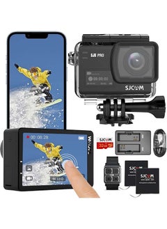 Buy SJCAM SJ8Pro Native 4K60fps Action Camera with 170° FOV HDR Touch Screen EIS3.0 Stabilization 8X Slow-Mo Zoom Underwater Camera with Remote Control 2 Batteries & Accessories SUP External Mic Vlog Live in UAE