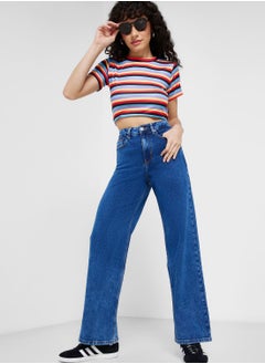 Buy High Waist Wide Leg Jeans in UAE