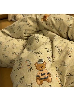 اشتري Autumn and winter cartoon bear cotton thickened warm cotton sheet three-piece في السعودية