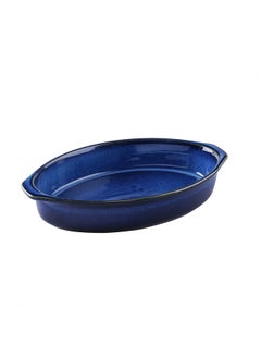 Buy Ocean Reactive Glaze Oval Baking Tray 24.2X14X4.7Cm - Indigo in UAE