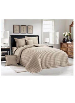 Buy Comforter set, compressed mattress, consisting of 4 pieces, polyester comforter, size 170 by 220 cm in Saudi Arabia