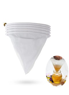 Buy 5 Pieces Honey Filter Strainer Reusable Conical Nylon Honey Sieve Professional Multifunctional Beekeeping Strainer Ultra-fine Mesh Strainer Tool for Honey Wine Wax Beer Nut Mil in UAE