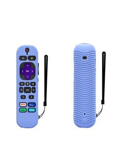 Buy Remote Case Glow in The Dark Replacement for Roku Voice Control Pro 2021 Silicone Cover with Lanyard (Bright Blue) in UAE